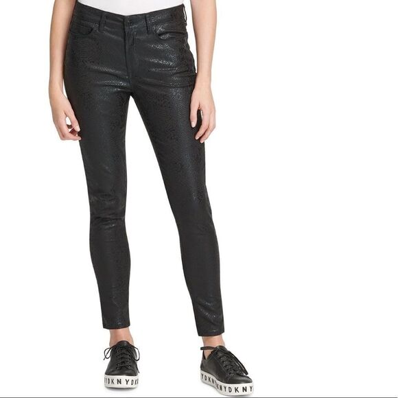 DKNY Coated Snake Embossed Skinny Jeans - Picture 1 of 9